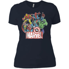 Marvel Avengers Team Retro Comic Vintage Graphic Women Cotton T-Shirt Women Cotton T-Shirt - parenttees