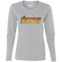 Marvel Avengers Infinity War Golden Logo Women Long Sleeve Shirt Women Long Sleeve Shirt - parenttees