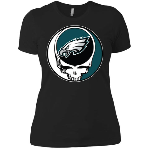 Philadelphia Eagles Grateful Dead Steal Your Face Football Nfl Shirts Women Cotton T-Shirt Black / X-Small Women Cotton T-Shirt - parenttees