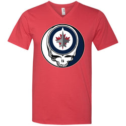 Winnipeg Jets Grateful Dead Steal Your Face Hockey Nhl Shirts Men V-Neck T-Shirt