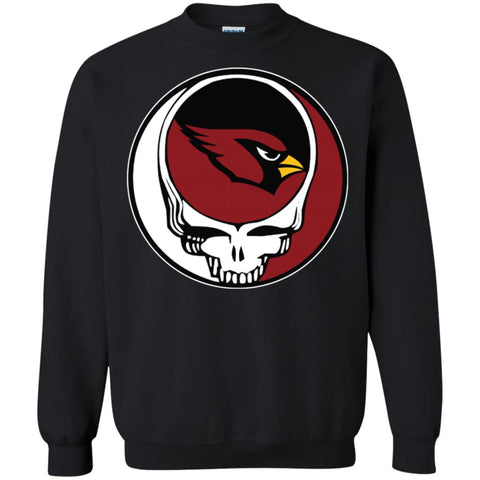 Arizona Cardinals Grateful Dead Steal Your Face Football Nfl Shirts Crewneck Pullover Sweatshirt Black / S Crewneck Pullover Sweatshirt - parenttees