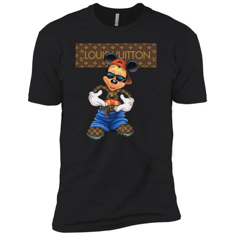 Louis Vuitton Mickey Mouse Cartoon T-shirt Men Short Sleeve T-Shirt Black / X-Small Men Short Sleeve T-Shirt - parenttees