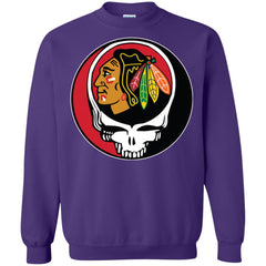 Chicago Blackhawks Grateful Dead Steal Your Face Hockey Nhl Shirts Crewneck Pullover Sweatshirt Crewneck Pullover Sweatshirt - parenttees