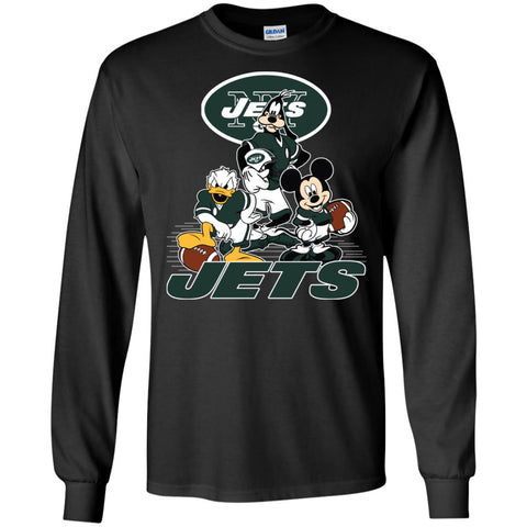 Mickey Mouse New York Jets American Football Nfl Sports Shirt Men Long Sleeve Shirt Black / S Men Long Sleeve Shirt - parenttees