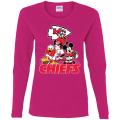 Mickey Mouse Kansas City Chiefs American Football Nfl Sports Shirt Women Long Sleeve Shirt Women Long Sleeve Shirt - parenttees