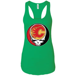 Calgary Flames Grateful Dead Steal Your Face Hockey Nhl Shirts Women Tank Top