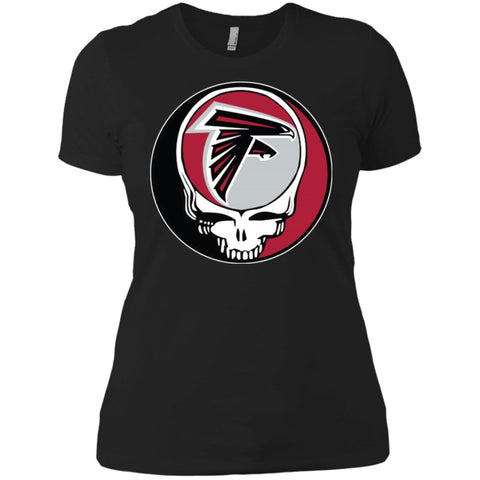 Atlanta Falcons Grateful Dead Steal Your Face Football Nfl Shirts Women Cotton T-Shirt Black / X-Small Women Cotton T-Shirt - parenttees