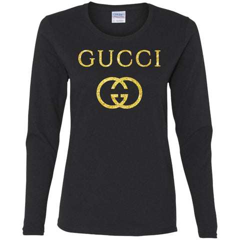 Gucci Logo Vintage Inspired Women Long Sleeve Shirt Black / S Women Long Sleeve Shirt - parenttees