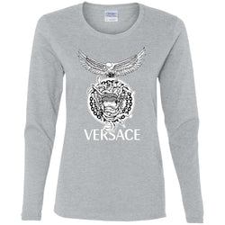 Versace Supervip Logo T-shirt Women Long Sleeve Shirt