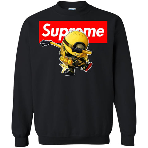 Supreme Minion T-shirt Trending Crewneck Pullover Sweatshirt Black / S Crewneck Pullover Sweatshirt - parenttees