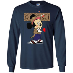 Couple Gucci Mickey Tshirt Valentine's Day Men Long Sleeve Shirt