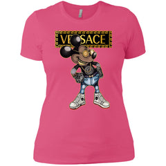 Versace Mickey Mouse Cartoon T-shirt Women Cotton T-Shirt Women Cotton T-Shirt - parenttees