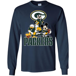 Mickey Mouse Green Bay Packer American Football Nfl Sports Shirt Men Long Sleeve Shirt