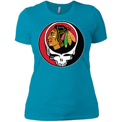 Chicago Blackhawks Grateful Dead Steal Your Face Hockey Nhl Shirts Women Cotton T-Shirt Women Cotton T-Shirt - parenttees