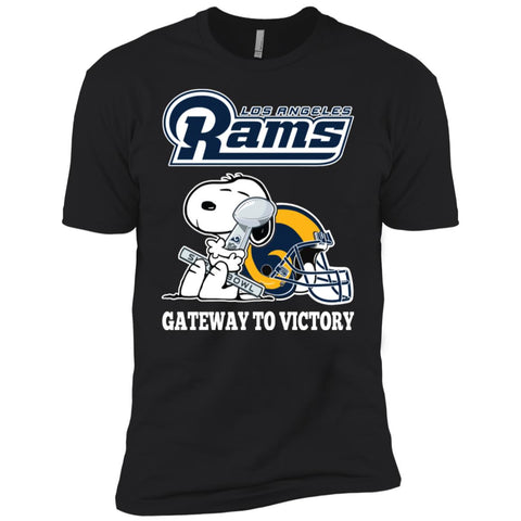 Los Angeles Rams Gateway To Victory Super Bowl 2019 Snoopy Football Nfl Men Short Sleeve T-Shirt Black / X-Small Men Short Sleeve T-Shirt - parenttees