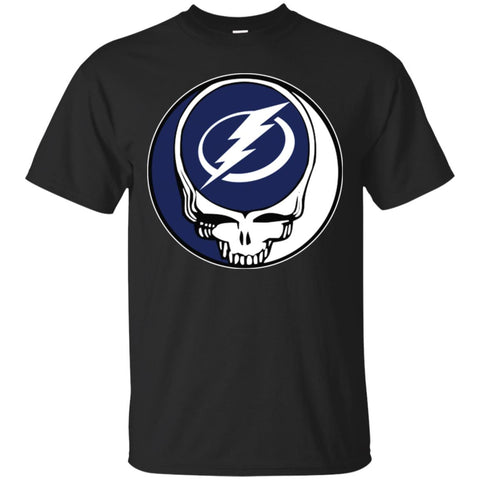 Tampa Bay Lightning Grateful Dead Steal Your Face Hockey Nhl Shirts Men Cotton T-Shirt Black / S Men Cotton T-Shirt - parenttees