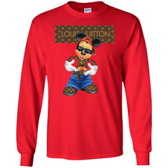 Louis Vuitton Mickey Mouse Cartoon T-shirt Men Long Sleeve Shirt Men Long Sleeve Shirt - parenttees