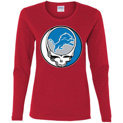 Detroit Lions Grateful Dead Steal Your Face Football Nfl Shirts Women Long Sleeve Shirt Women Long Sleeve Shirt - parenttees