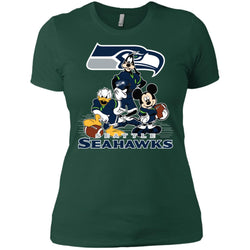 Mickey Mouse Seattle Seahawks American Football Nfl Sports Shirt Women Cotton T-Shirt