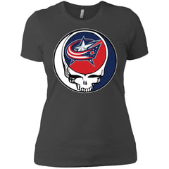 Columbus Blue Grateful Dead Steal Your Face Hockey Nhl Shirts Women Cotton T-Shirt Women Cotton T-Shirt - parenttees