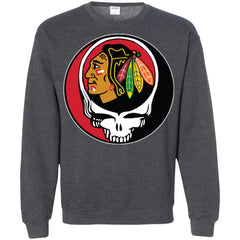 Chicago Blackhawks Grateful Dead Steal Your Face Hockey Nhl Shirts Crewneck Pullover Sweatshirt Crewneck Pullover Sweatshirt - parenttees