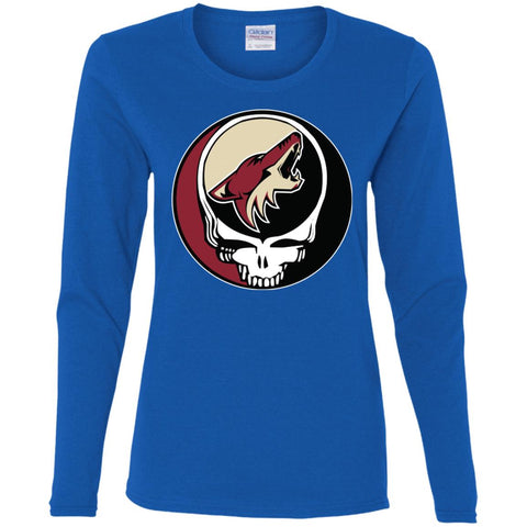 Arizona Coyotes Grateful Dead Steal Your Face Hockey Nhl Shirts Women Long Sleeve Shirt Royal / S Women Long Sleeve Shirt - parenttees