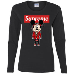 Supreme Mickey Style Fashion T-shirt Women Long Sleeve Shirt