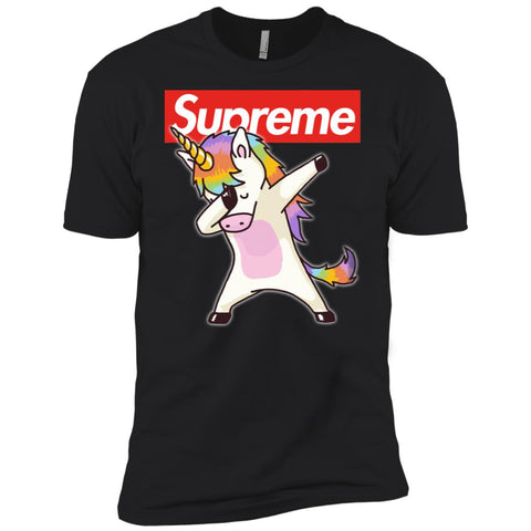 Supreme Unicorn T-shirt Dance Dabbing Unicorn Men Short Sleeve T-Shirt Black / X-Small Men Short Sleeve T-Shirt - parenttees