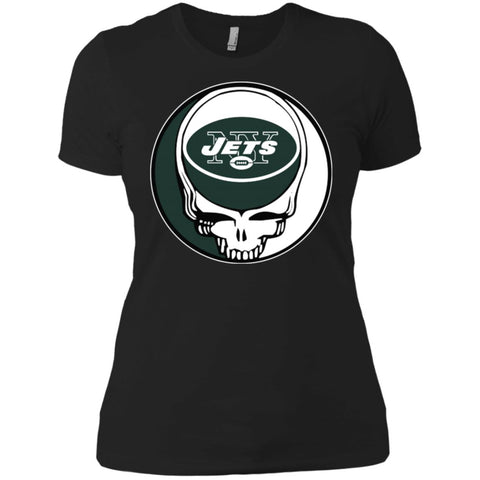 New York Jets Grateful Dead Steal Your Face Football Nfl Shirts Women Cotton T-Shirt Black / X-Small Women Cotton T-Shirt - parenttees