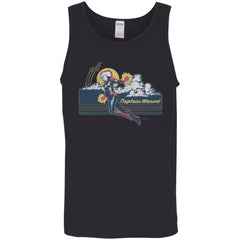 Marvel Captain Marvel Flight Clouds Vintage Men Cotton Tank Men Cotton Tank - parenttees