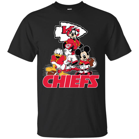 Mickey Mouse Kansas City Chiefs American Football Nfl Sports Shirt Men Cotton T-Shirt Black / S Men Cotton T-Shirt - parenttees