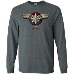 Marvel Captain Marvel Movie Chest Symbol Men Long Sleeve Shirt Men Long Sleeve Shirt - parenttees