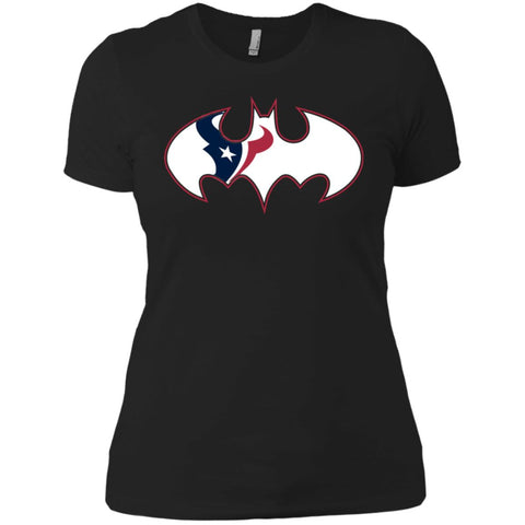 We Are The Houston Texans Batman Nfl Mashup Women Cotton T-Shirt Black / X-Small Women Cotton T-Shirt - parenttees