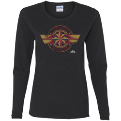 Captain Marvel Color Fade Circle Logo Badge Women Long Sleeve Shirt