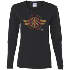 Captain Marvel Color Fade Circle Logo Badge Women Long Sleeve Shirt Women Long Sleeve Shirt - parenttees