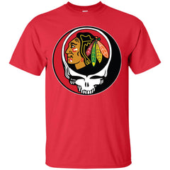 Chicago Blackhawks Grateful Dead Steal Your Face Hockey Nhl Shirts Men Cotton T-Shirt Men Cotton T-Shirt - parenttees