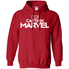 Marvel Captain Marvel Movie Logo White Pullover Hoodie Sweatshirt Pullover Hoodie Sweatshirt - parenttees