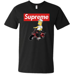 Supreme Car T-shirt Men V-Neck T-Shirt