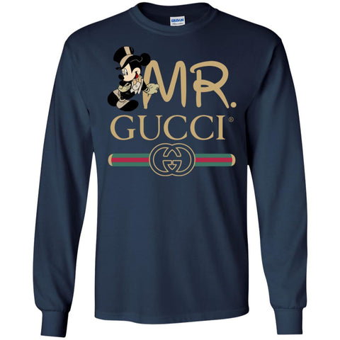 Mr Mickey Gucci Couple Disney Shirt Valentine's Day T-shirt Men Long Sleeve Shirt Black / S Men Long Sleeve Shirt - parenttees