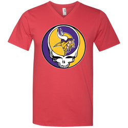 Minnesota Vikings Grateful Dead Steal Your Face Football Nfl Shirts Men V-Neck T-Shirt