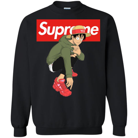 Supreme One Piece Y3 T-shirt Crewneck Pullover Sweatshirt Black / S Crewneck Pullover Sweatshirt - parenttees