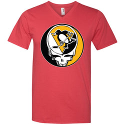 Pittsburgh Penguins Grateful Dead Steal Your Face Hockey Nhl Shirts Men V-Neck T-Shirt