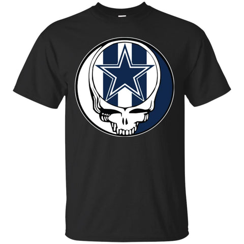 Dallas Cowboys Grateful Dead Steal Your Face Football Nfl Shirts Men Cotton T-Shirt Black / S Men Cotton T-Shirt - parenttees