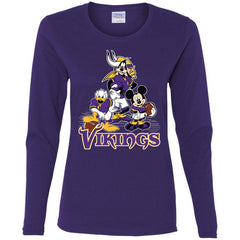 Mickey Mouse Minnesota Vikings American Football Nfl Sports Shirt Women Long Sleeve Shirt Women Long Sleeve Shirt - parenttees
