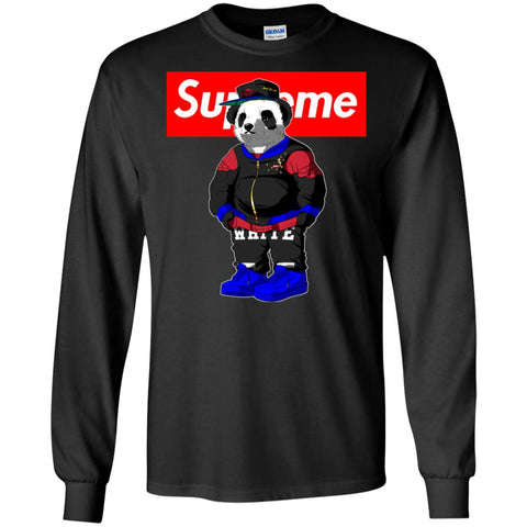 Supreme Bear Trending T-shirt Men Long Sleeve Shirt Black / S Men Long Sleeve Shirt - parenttees