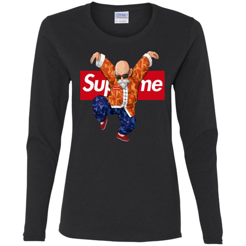 Supreme Kame Turtle Dragon Ball T-shirt Women Long Sleeve Shirt Black / S Women Long Sleeve Shirt - parenttees