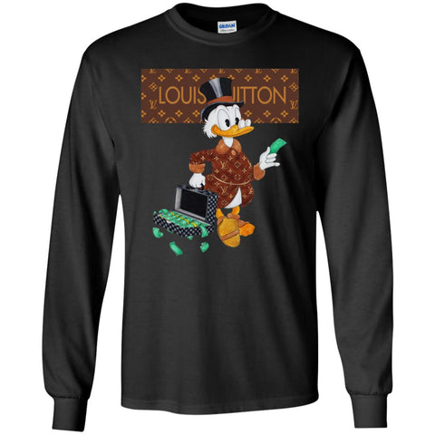 Louis Vuitton Donald Duck T-shirt Men Long Sleeve Shirt Black / S Men Long Sleeve Shirt - parenttees