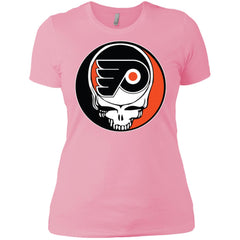 Philadelphia Flyers Grateful Dead Steal Your Face Hockey Nhl Shirts Women Cotton T-Shirt Women Cotton T-Shirt - parenttees