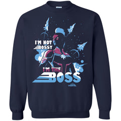 Captain Marvel I'm The Boss Space Blue Red Crewneck Pullover Sweatshirt Crewneck Pullover Sweatshirt - parenttees