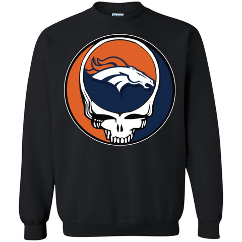 Denver Broncos Grateful Dead Steal Your Face Football Nfl Shirts Crewneck Pullover Sweatshirt Black / S Crewneck Pullover Sweatshirt - parenttees